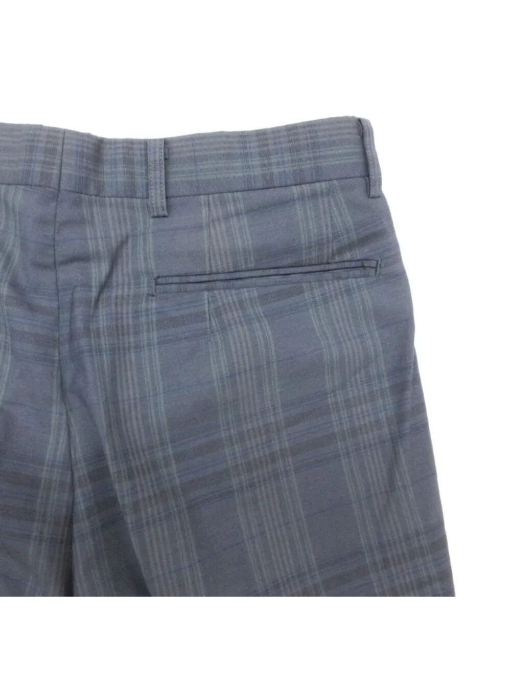 Dior Pants Trousers Tuck Pleated Black Watch Pattern Zip Fly Navy